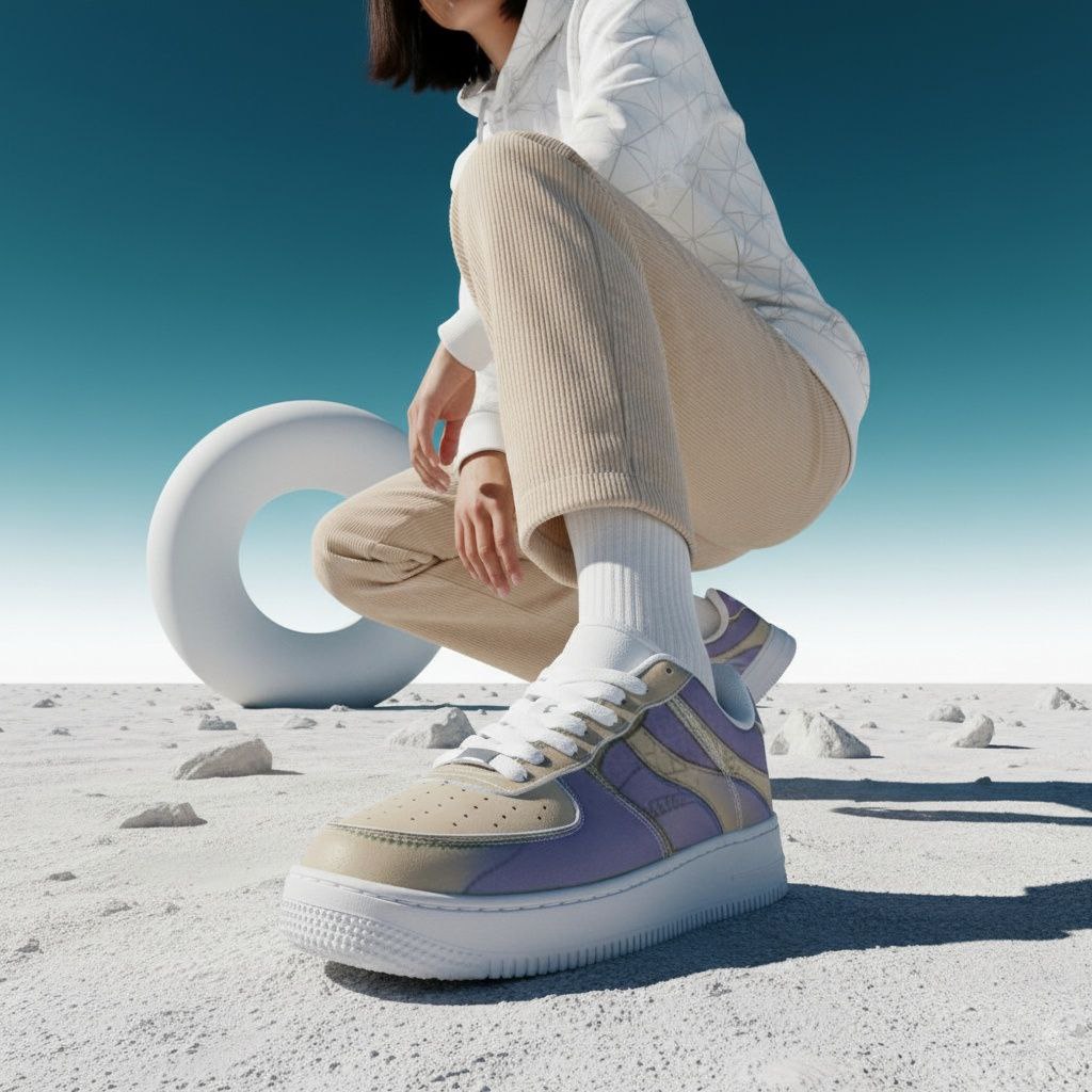 LAVENDER PULSE  Low-Top Leather Sports Sneakers