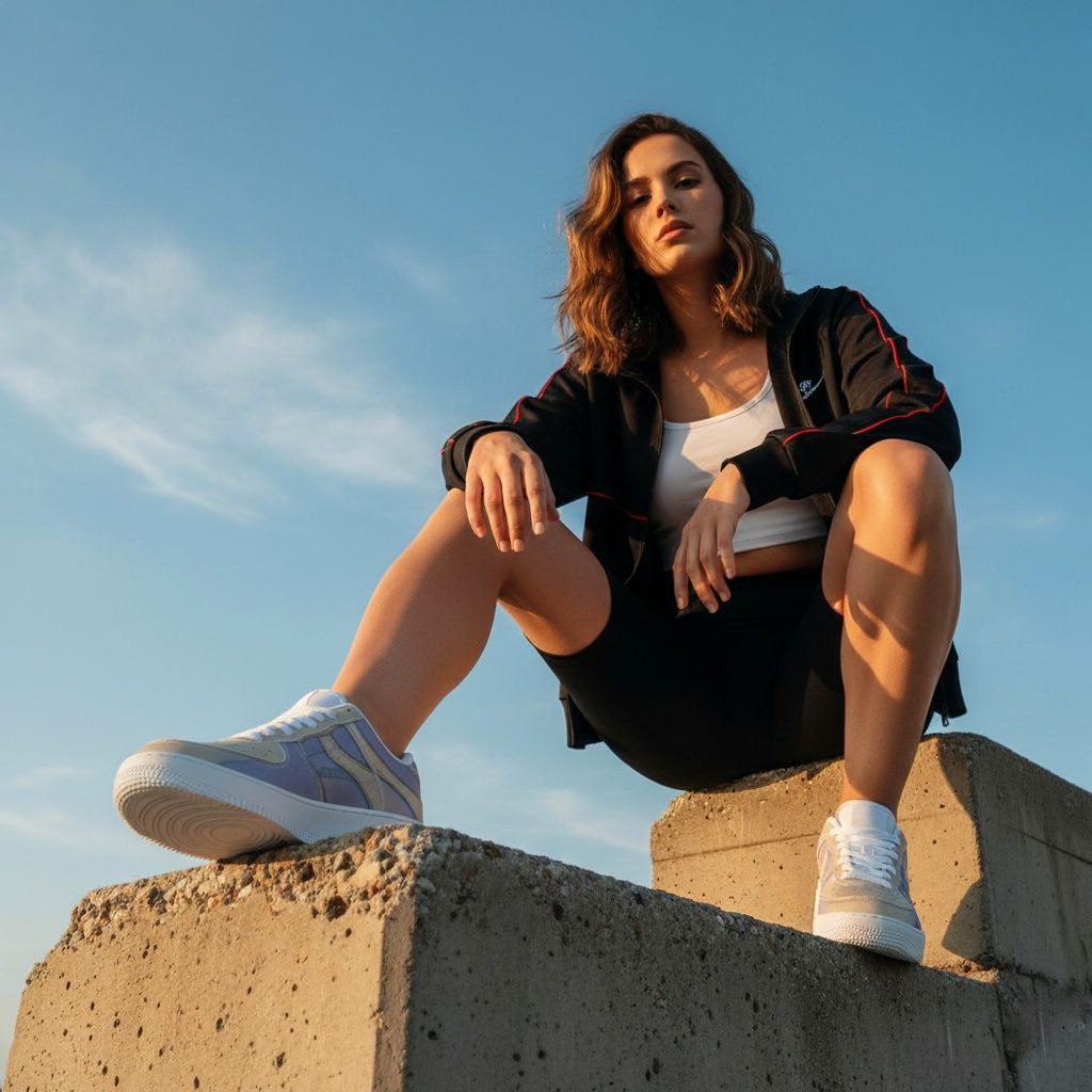 LAVENDER PULSE  Low-Top Leather Sports Sneakers